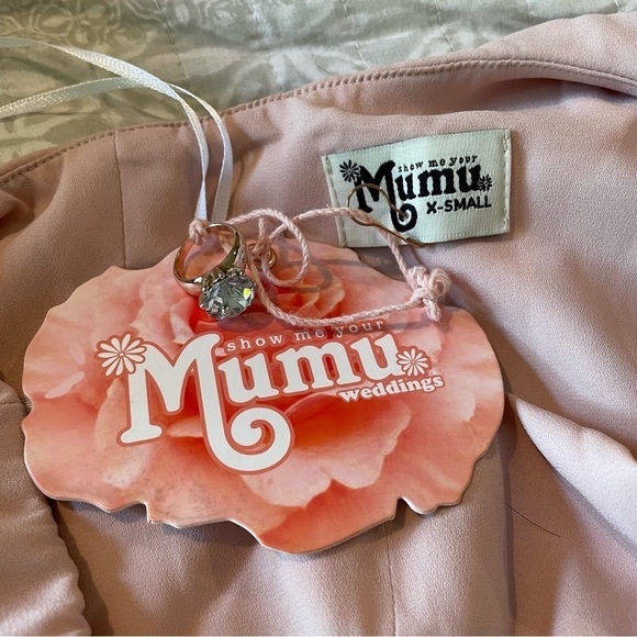 Show Me Your Mumu Eliza One Shoulder Dress in Dusty Blush Crisp Extra Small NWT - Picture 7 of 11